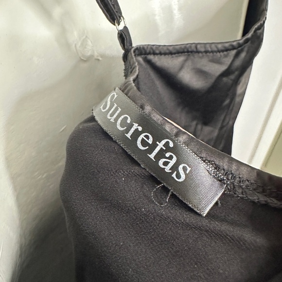 Sucrefas Women's Spaghetti Strap Dress Satin Sleeveless Cowl Neck - Picture 10 of 11